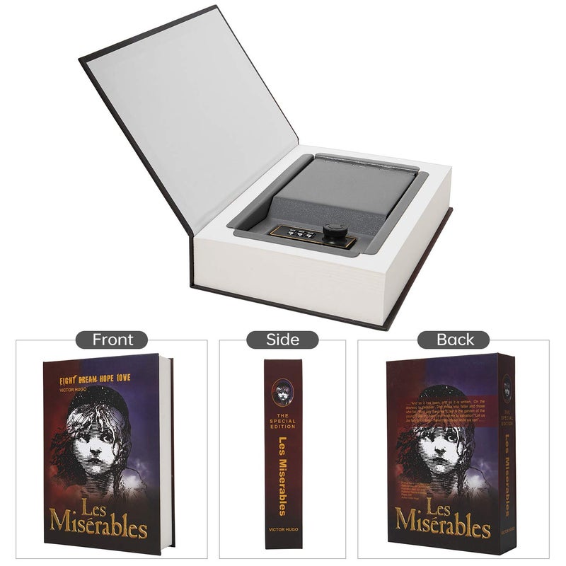 PACOLO Real Paper Transfer Book Safe, Hollow with Secret Hidden Compartment, Combination Lock, 8.7"Ã—6"Ã—2" (Les Miserables-Combination) - Image 3